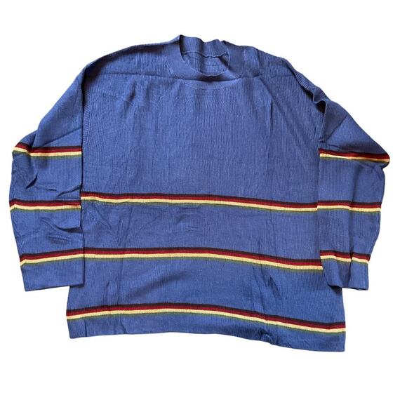 Evaless 2 Piece Striped Knit Sweater Loungewear Set. Blue Size Large. - Picture 1 of 9